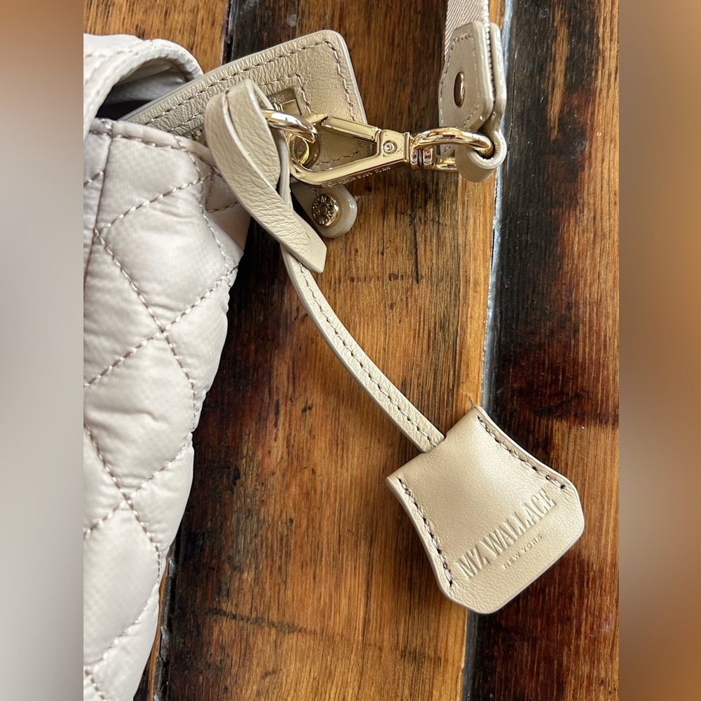 MZ Wallace Quilted Cream Crossbody Shoulder Bag. NWT. - Picture 3 of 11